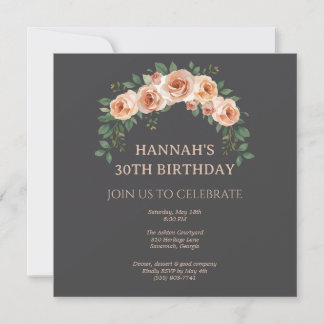 Elegant Floral Arch Frame Birthday Invitation Save The Date