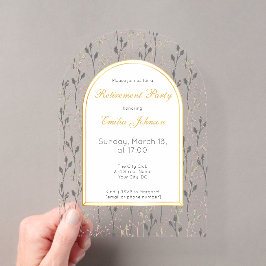 Elegant Floral Arch Retirement Party Invitation Acryleinladungen