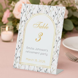 Elegant Floral Arch Retirement Party Sockelschild