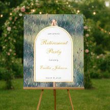 Elegant Floral Arch Retirement Party Welcome
