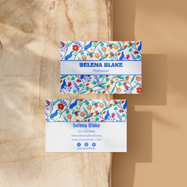 Elegant floral ästhetisch | Modern & stilvoll Visitenkarte (Von Creator hochgeladen)