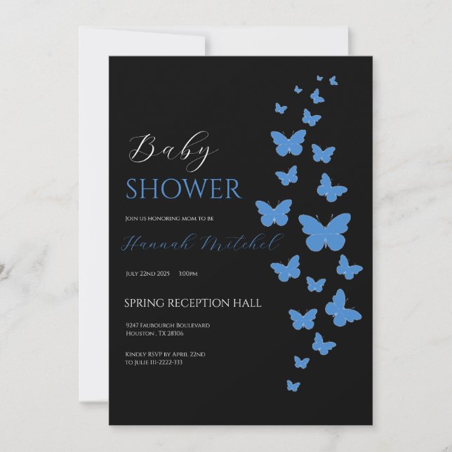 Elegant Floral Baby Shower Einladung (Vorderseite)