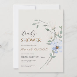 Elegant Floral Baby Shower Einladung