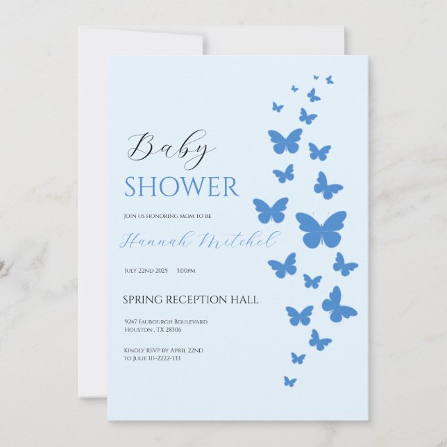 Elegant Floral Baby Shower Invitation Customizable (Devant)