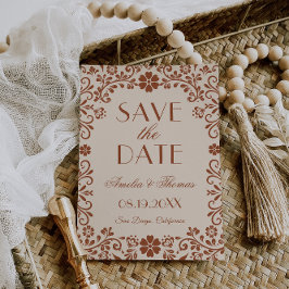 Elegant Floral Beige Wedding  Save The Date
