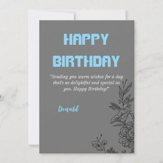Elegant Floral Birthday Card Einladung