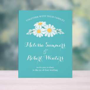 Elégant floral blanc Mariage Turquoise
