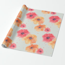 Elegant Floral Blooms Wrapping Paper Roll Geschenkpapier