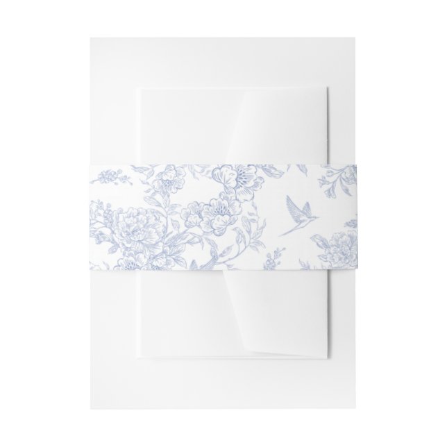 Elegant Floral Blue Einladungsbanderole (Vorderseite Beispiel)