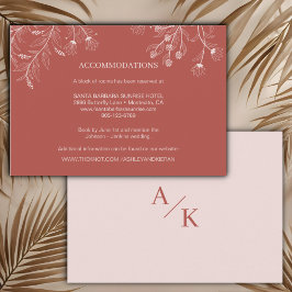 Elegant Floral Boho Hochzeitdetails Begleitkarte