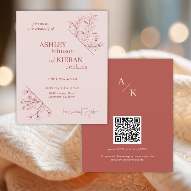 Elegant Floral Boho Hochzeitsbudget Einladung Flyer (Von Creator hochgeladen)