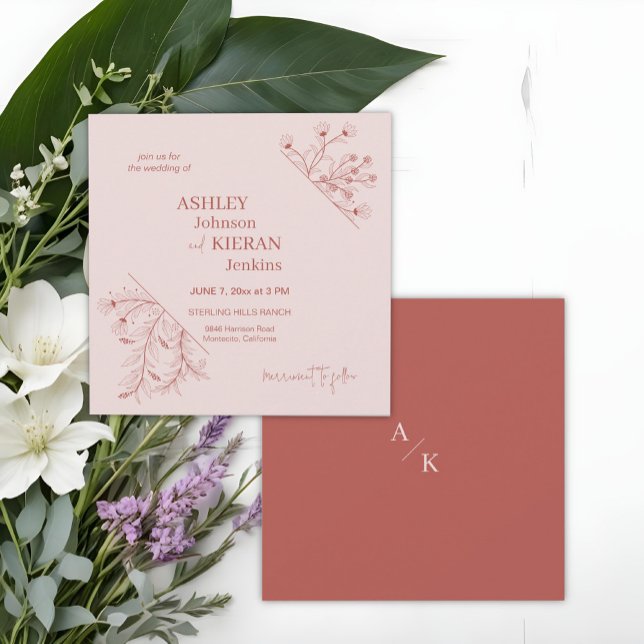 Elegant Floral Boho Wedding Einladung (Von Creator hochgeladen)