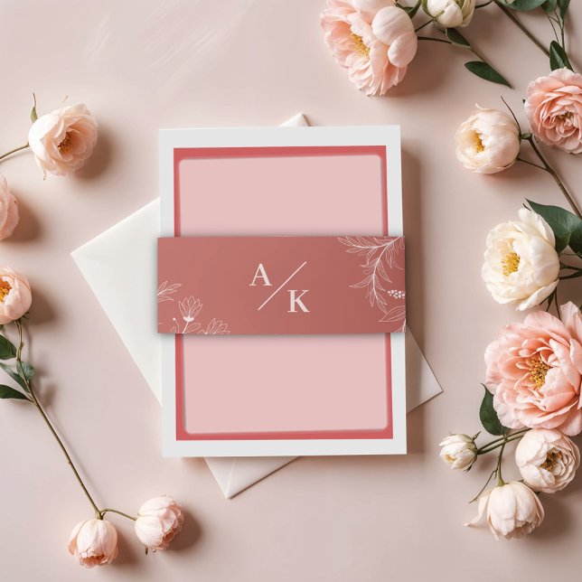 Elegant Floral Boho Wedding Einladungsbanderole (Von Creator hochgeladen)