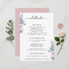 Elegant Floral Botanical Reception Details Card Begleitkarte
