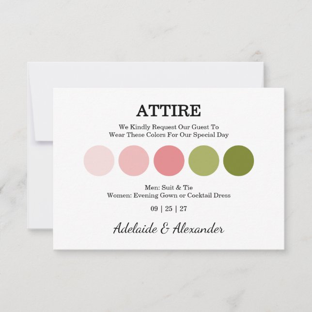 Elegant Floral Botanical Rose Pink Wedding (Vorderseite)