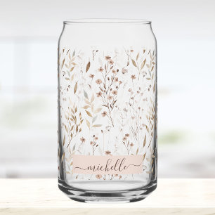 Élégant floral botanique marron monogrammé