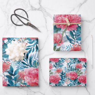 Elegant Floral Botanisch Geschenkpapier Set