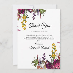 Elegant Floral Bouquet Dankeskarte