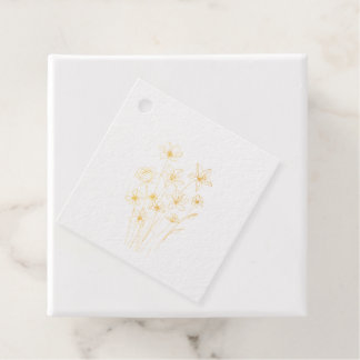 Elegant Floral Bouquet Line Art Geschenkanhänger