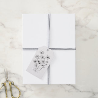 Elegant Floral Bouquet Line Art Geschenkanhänger