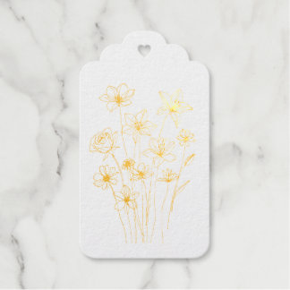 Elegant Floral Bouquet Line Art Geschenkanhänger