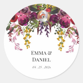 Elegant Floral Bouquet Runder Aufkleber