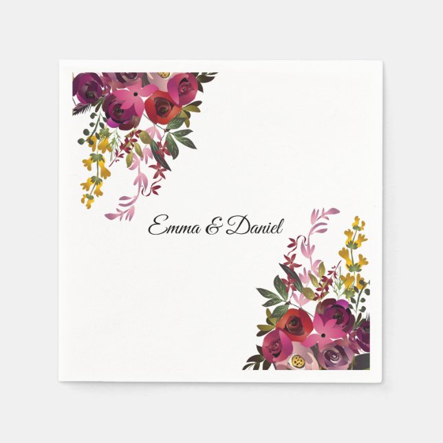 Elegant Floral Bouquet Serviette (Vorderseite)