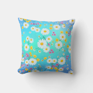 Elegant Floral Bright Daisies Kissen