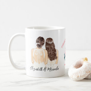 Elegant Floral Brown Hear Bridesmaid Vorschlag Kaffeetasse