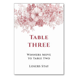 Elegant Floral Bunco Table Three Tischnummer