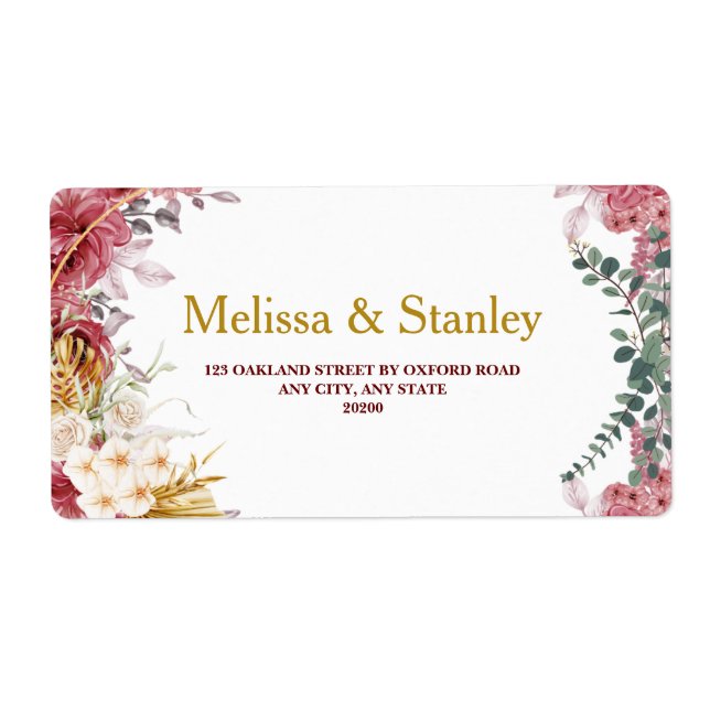 Elegant Floral Burgundy Gold Eukalyptus Wedding (Vorne)