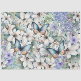 Elegant Floral Butterflies Decoupage Seidenpapier