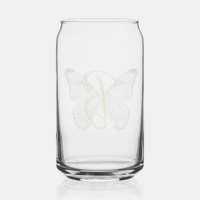 Elegant Floral Butterfly Letter B - Artistic Monog Dosenglas (Vorderseite)
