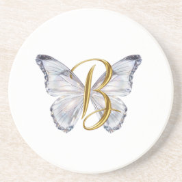 Elegant Floral Butterfly Letter B - Artistic Monog Getränkeuntersetzer
