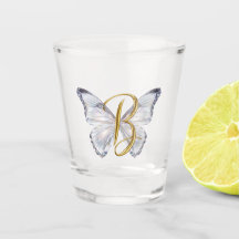 Elegant Floral Butterfly Letter B - Artistic Monog