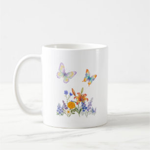 Elegant Floral & Butterfly Mug – Delicate Flowers 