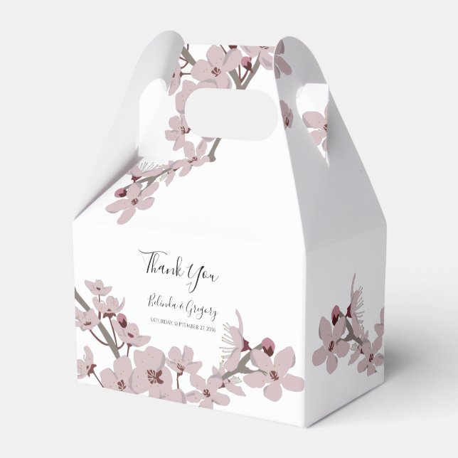 Elegant Floral Cherry Blossom Hochzeit Geschenkschachtel (Vorderseite)