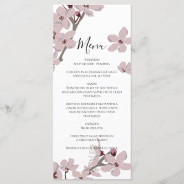 Elegant Floral Cherry Blossom Hochzeit Menükarte