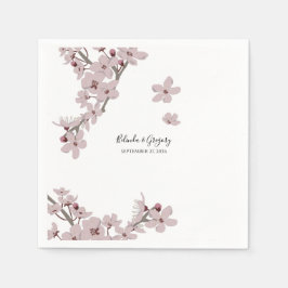 Elegant Floral Cherry Blossom Hochzeit Serviette