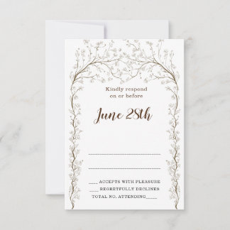 Elegant Floral Chuppah Rsvp Card & Umschlag