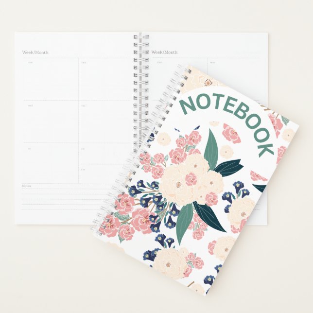 Elegant Floral Design – Navy Blue, Pink & Beige Ha (Devant avec enveloppe)