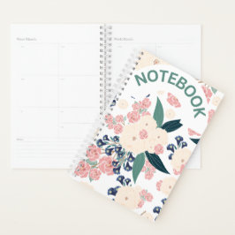 Elegant Floral Design – Navy Blue, Pink & Beige Ha Planer