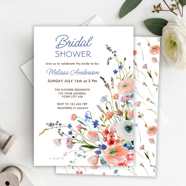 Elégant Floral douche nuptiale Invitation (Créateur téléchargé)