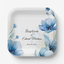 Elegant floral Dusty Blue Baptisse