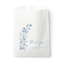 Elegant Floral Dusty Blue Vielen Dank