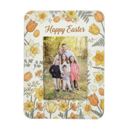 Elegant Floral Easter Blessings Brunch Invitation  Magnet