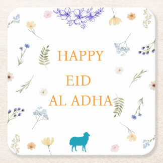Elegant Floral Eid al-Adha  Rechteckiger Pappuntersetzer