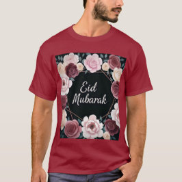 Elegant Floral Eid Mubarak Mens Tshirt