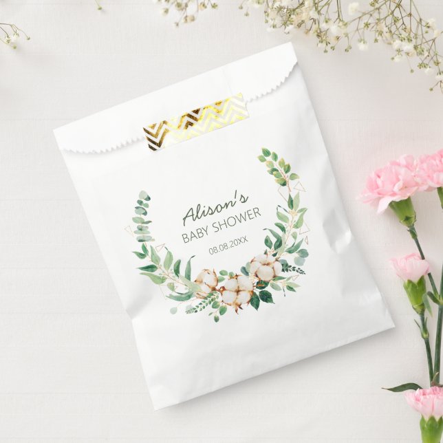 Elegant Floral Eucalyptus Greenery Baby Shower Geschenktütchen (Versiegelt)