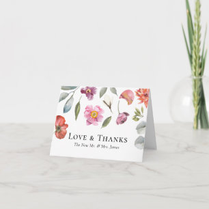 Elegant Floral Eucalyptus Wedding Dankeskarte